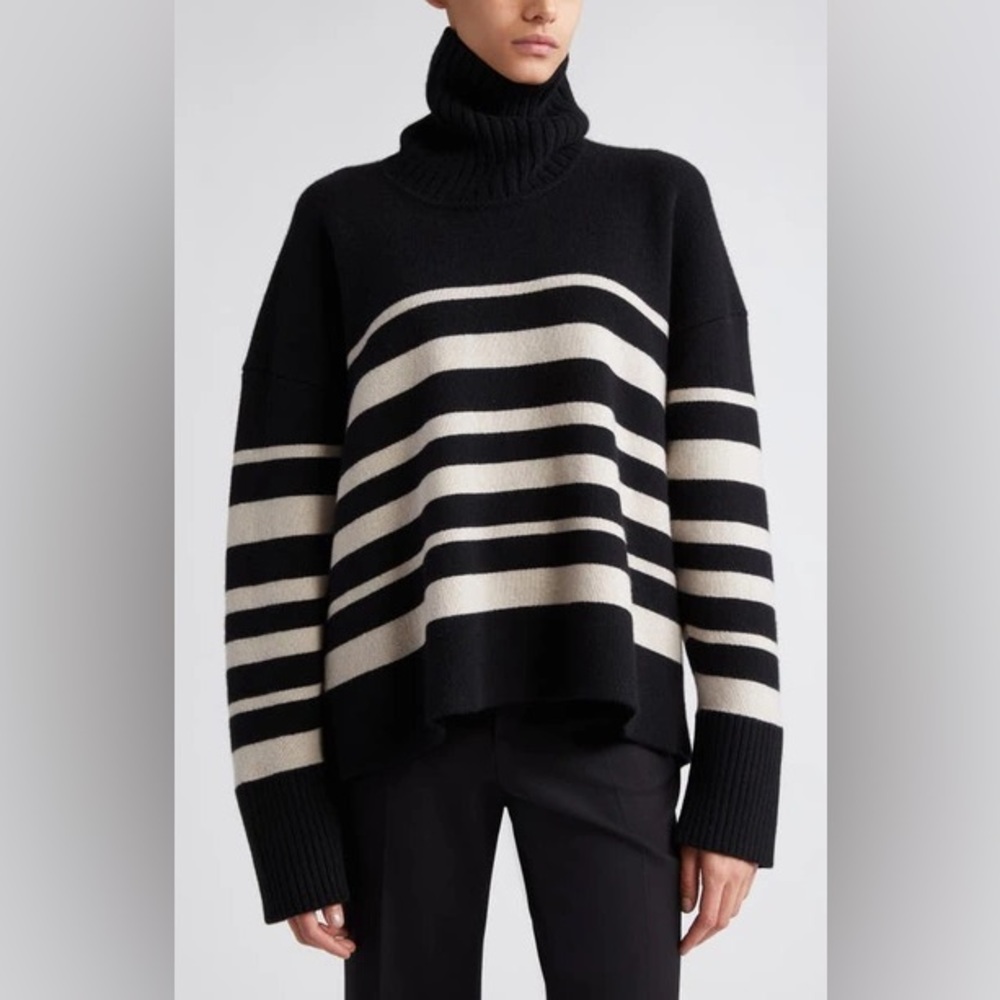 Proenza Schouler Striped Wool and Cashmere-blend Turtleneck Sweater - New Size L